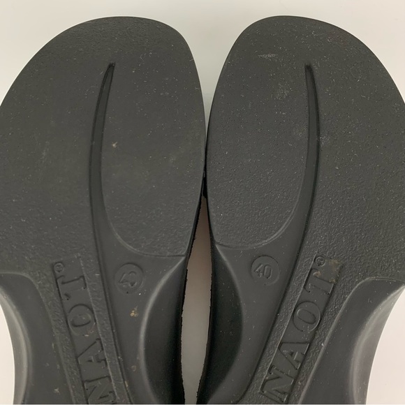 NAOT Black Suede Double Strap Filigree Lasercut Slip On Slide Sandals 40 - Picture 14 of 14